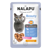 Корм влажный НАЛАПУ Beauty для взрослых кошек, кусочки с диетическим мясом форели в нежном соусе, 77 г