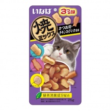 INABA лакомство запеченное для кошек Yakimiksu ассорти со вкусом кацуобуси, куриного бульона и кальмара, 25 г