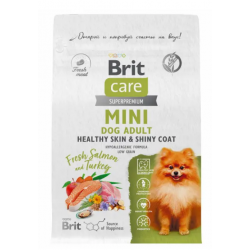 Brit Care Mini сухой корм для взрослых собак мелких пород, индейка и лосось, 400 г