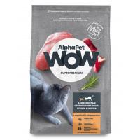 AlphaPet WOW сухой корм для стерилизованных кошек, Индейка и потрошками