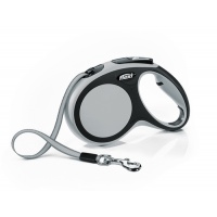 FLEXI New Comfort M Tape 5 m Поводок-рулетка, лента, черный/серый, до 25 кг
