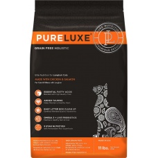 PureLuxe Элитное Питание Сухой корм для длинношерстных кошек, курица и лосось