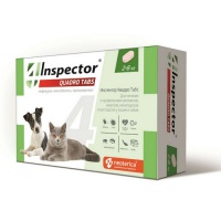 Inspector Quadro таблетки для кошек и собак, 2-8 кг., уп. 4 таб.