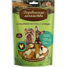 Деревенские лакомства. для мини-пород Кальциевая косточка с курицей, 55г