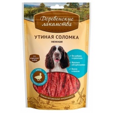 Деревенские лакомства. Утиная соломка нежная для собак 90гр.