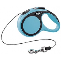 FLEXI New Comfort XS Cord 3 m Поводок-рулетка, трос, черный/синий, до 8 кг